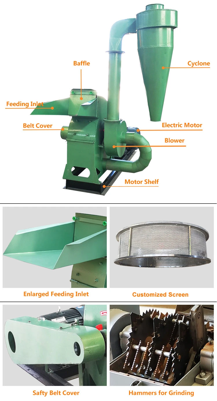 Cassava Crushing Machine for Sale Small Poultry Feed Hammer Mill