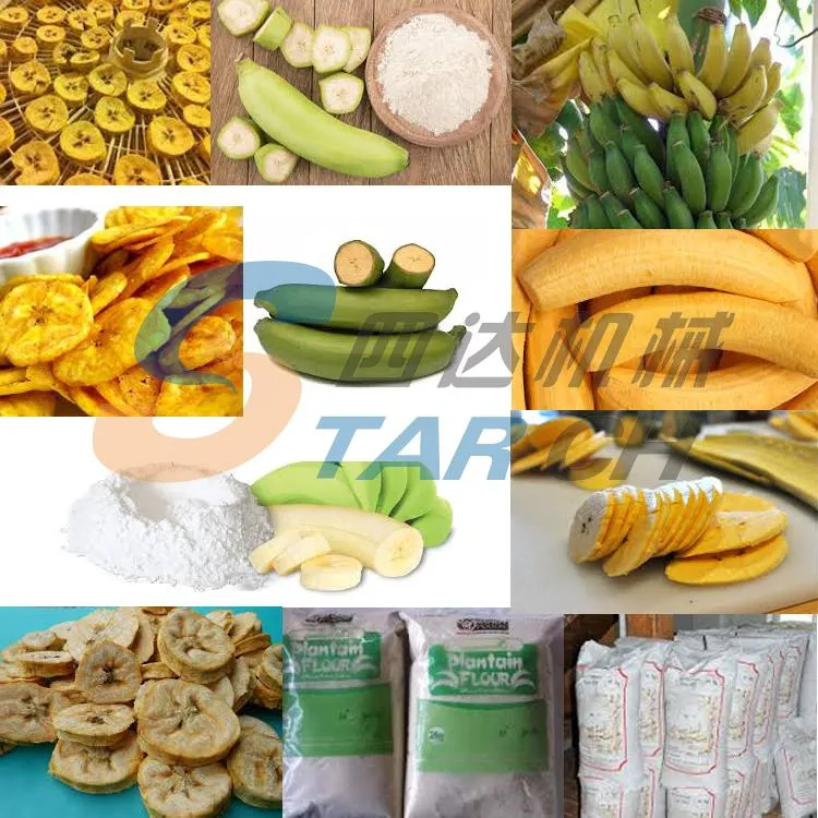 Green Banana Flour Powder Processing Line Plantain Flour Drying and Milling Sifting Machines