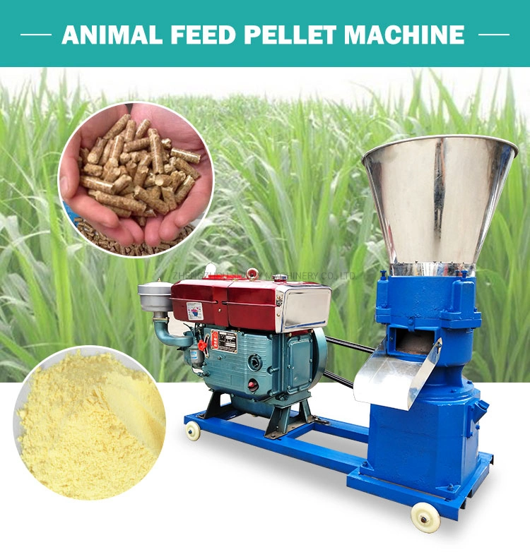 Chicken Feed Pellet Machine, Animal Feed Grinder with Feed Making Diesel Mill Machine for Sale